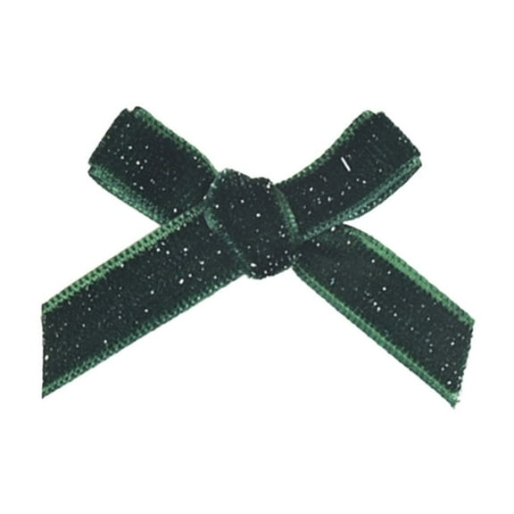 CuiLiyq Mini Velvet Ribbon Bows, for Sewing Scrapbook Card Making Wedding Christmas Dress Hair Accessories Gift Decoration Crafting (Green, 2.2" x 1.4")