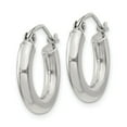 thumbnail image 2 of 925 Sterling Silver Women's Anti-Tarnish Coating Classic Tube 3mm Round Hoop Earrings | 15mm, 2 of 4