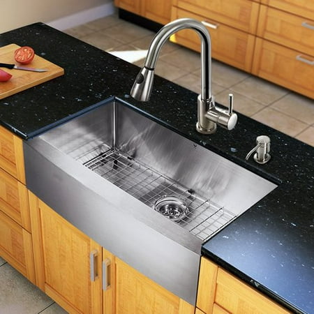 Vigo All In One 33 Farmhouse Stainless Steel Kitchen Sink And Chrome Faucet Set