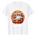 thumbnail image 3 of Halloween Shirts for Women Casual Short Sleeve Letter Print T Shirt for Everyday Comfort and Stylish Wear Women’s Tee Top White L, 3 of 3