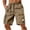 Khaki, variant on Mlzmgr Mens Camping Cargo Shorts 9" Inseam Elastic Waist Shorts with Multi Pockets Drawstring Outdoor Fishing Shorts