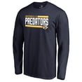 thumbnail image 2 of Men's Navy Nashville Predators Iconic Collection On Side Stripe Long Sleeve T-Shirt, 2 of 3