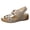 Khaki, variant on Womens Orthopedic Sandals Low Wedge Slingback Walking Shoes Fashion Buckle Cutout Leather Platform Beach Shoes White Size 7