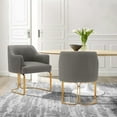 thumbnail image 2 of Manhattan Comfort Raya Dining Armchair with Solid Wood Frame in Taupe- Set of 2, 2 of 10