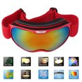 thumbnail image 3 of Gafas de esquí para niños de color rojo con doble capa de protección contra el viento y la niebla para aventuras al aire libre, 3 of 8