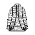thumbnail image 3 of Baseball Words and Icons White Backpack for School, Cute School Bag with Adjustable Shoulder Straps and Padded Back, 15.3"x11"x7.1", 3 of 5