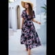 thumbnail image 4 of Vestido Cruzado de Verano para Mujer, con Cuello en V, Floral, Corta, para Invitadas de Boda, Informal, para Fiesta Negro M, 4 of 10