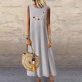 thumbnail image 2 of Mchoice Dresses for Women 2024 Fashion Summer Casual Round Neck Sleeveless Maxi Skirts Pockets Vacation Solid Color Beach Long Dress with Graphic Printed, 2 of 4