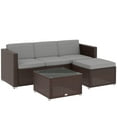 thumbnail image 1 of Outsunny Wicker Patio Furniture w/ Padded Cushions, Corner Sofa Sets, Light Grey, 1 of 10