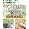 thumbnail image 2 of Cat Window Perch Cat Window Hammock Bed for Indoor Cats, Large Handwoven PE Rattan Window Seat, 4 Suction Cups, Double Sided Washable Cushion Bed, 2.3 Inch Fence Shelf, for Pet Kittens Natural, 2 of 6