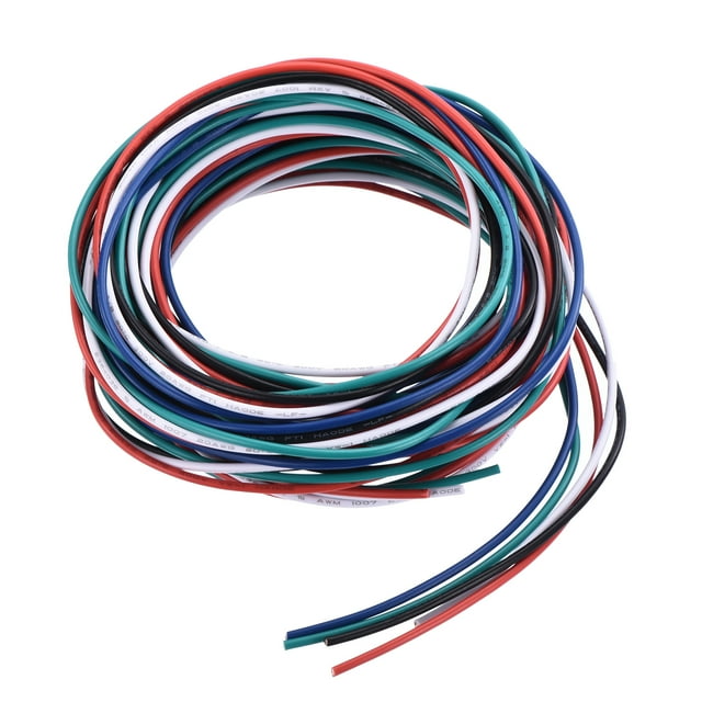 20 Gauge PVC Hookup Wire 3.0m/10ft 20AWG Flexible Electrical Wire Tinned Copper Stranded 5 Color, 2mm