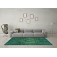 thumbnail image 3 of Ahgly Company Machine Washable Indoor Square Abstract Turquoise Blue Modern Area Rugs, 8' Square, 3 of 4