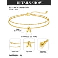 thumbnail image 7 of Silvora Initial Ankle Bracelet for Women Waterproof 14K Gold Plated Stainless Steel Layered Anklet Dainty Adjustable Foot Chain Summer Beach Jewelry Gifts for Daughter Birthday-Letter A, 7 of 7