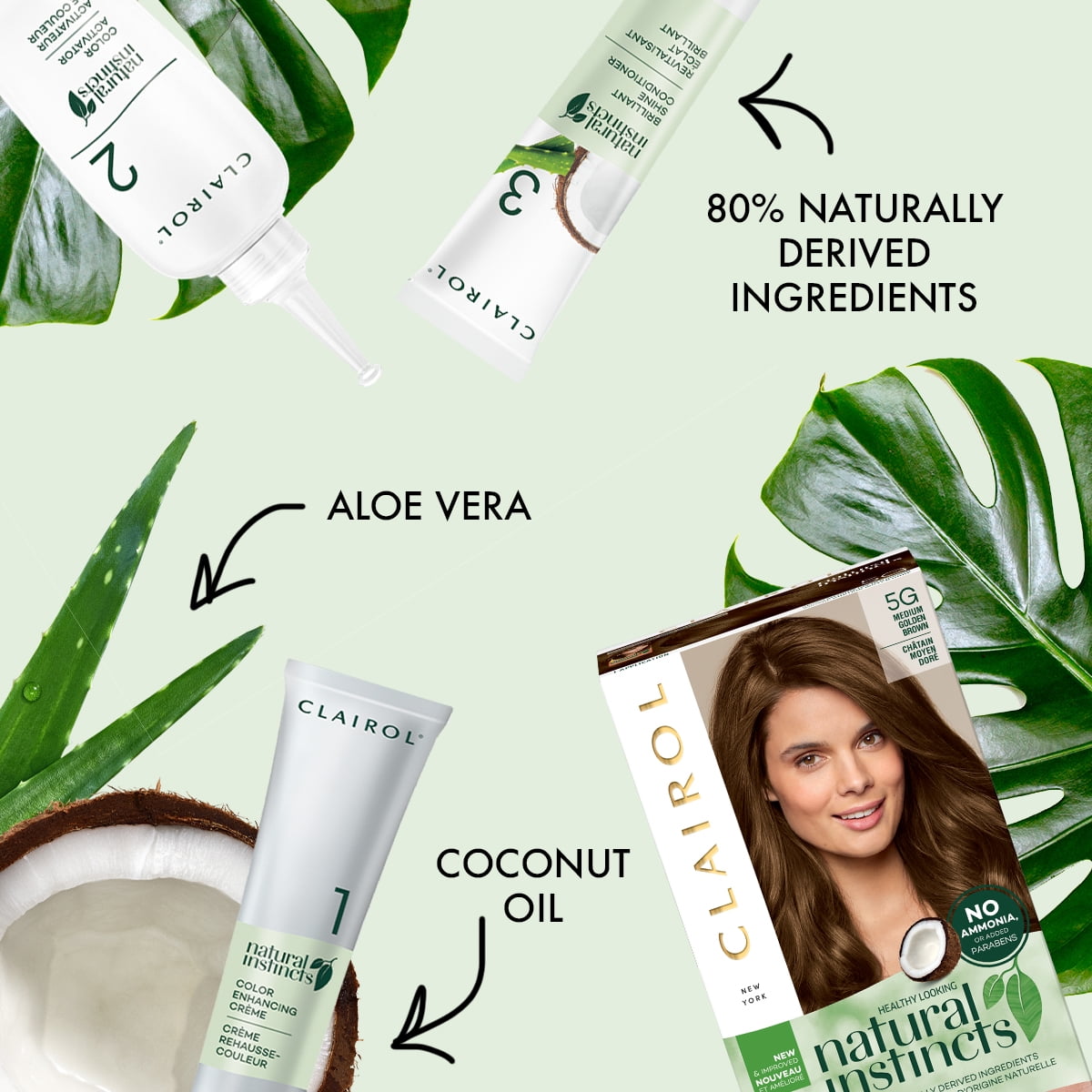 Clairol Natural Instincts Demi-Permanent Hair Color Creme, 7A Dark Cool Blonde, Hair Dye, 1 Application