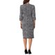 thumbnail image 3 of Vestido de Tweed para Mujer Inspire Chic con Cuello Barco, Manga 3/4, Largo a la Rodilla, Color Negro, 3 of 6