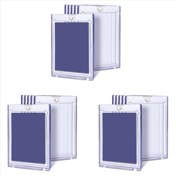 Estuche de Soporte de Tarjetas Magnético de 18 Piezas para Tarjetas Comerciales - Soporte de Tarjetas de Béisbol con Carga Superior Magnética de 35 Puntos con Protectores Tarjetas