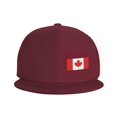 thumbnail image 3 of DouZhe Flat Brim Cap Snapback Hat, Canada Flag Prints Adjustable Red Adult Baseball Cap, 3 of 6
