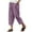 Purple, variant on Pxkloy Womens Capri Pants Cotton Linen Cropped Trousers Summer Wide Leg Drawstring High Waist Palazzo Pants with Button and Pockets Army Green,S