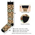 thumbnail image 3 of FORMRS Womens Knee High Socks Casual Long Thick Travel Daily Wear, 2 Pairs, Retro Blossom Flower, 3 of 6