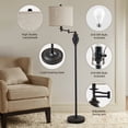 thumbnail image 5 of NATYSWAN Floor Lamp for Living Room Bedroom,3 Color Temperature Swing Vintage Standing Lamp Traditional Farmhouse Tall Lamp for Office Home Nursery Study Room Hotel, 5 of 8