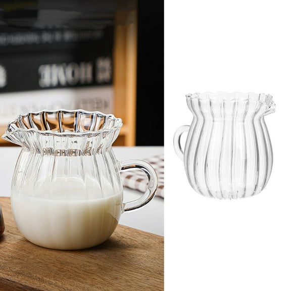 WHAMVOX  Porcelain Creamer Pitcher Glass Milk Jug Coffee Frothing Cup