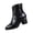 Black, variant on Willtoo Women Block Heel Ankle Boots Side Zipper Button Decor Mid Heel Short Booties Vintage Faux Leather Casual Dress Boots for Fall Winter Daily Office Wear