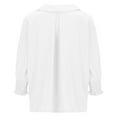 thumbnail image 4 of Breezora Women's Loose Fit Blouse with Puff Sleeves Comfortable Work Shirt V Neck Casual Top for Office Wear XL Size White, 4 of 5