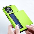thumbnail image 5 of for iPhone 12 Pro Max Wallet Case with Sliding Door Hidden Pocket Credit Card Holder Dual Layer Heavy Duty Shockproof Hard PC Hybrid TPU Phone Flip Protective Cover for iPhone 12 Pro Max, Green, 5 of 8