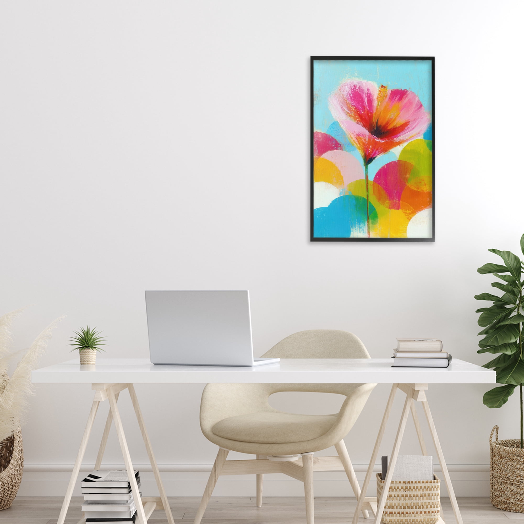 Stupell Industries Hibiscus In The Sun Black Framed Giclee Art, design by Chromatic Storm Studio