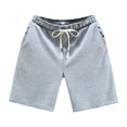 thumbnail image 2 of zeranth Men Summer Shorts Elastic Drawstring Waist Pockets Casual Shorts Solid Color Wide Leg Beach Sport Shorts Streetwear, 2 of 7