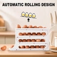 thumbnail image 3 of Egg Holder for Fridge, Space Saving Fridge Egg Organizer, 4 Layers Rolling Egg Dispenser Storage 30 Egg, Egg Dispenser for Refrigerator (Transparent), 3 of 5