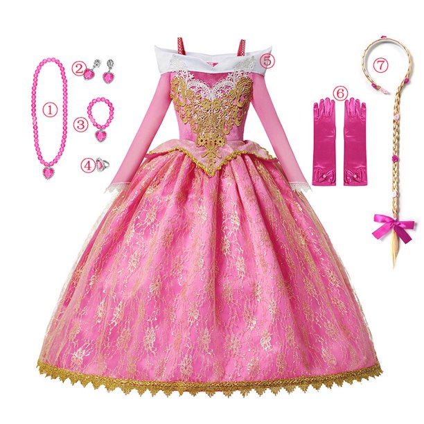 Disney-disfraz de princesa Aurora Belle para niños, disfraz de lujo, ropa de Halloween y Navidad Fivean unisex