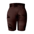 thumbnail image 6 of IWRICH Women's High Waist Workout Biker Shorts Gym Printed Seamless Cycling Scrunch Yoga Shorts Brown S, 6 of 7