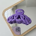 thumbnail image 2 of Hair Clips Set, Banana Claw Clips for Thin Hair, Solid Color Women Hollow Out Frosted Hair Clip, Non-Slip Vines Twining French Design Barrettes (1pc, Dark Purple), 2 of 4