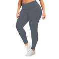 thumbnail image 2 of Women's Plus Size Solid Color Butt Lifting Workout Leggings, High Waist Yoga Pants for Women, Tummy Control Athletic Pants, Compression Fit,Dark Gray,XL, 2 of 5