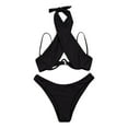 thumbnail image 5 of Mejor Belleza Mujer Traje de Baño de Moda Aumentar el tamaño 2 Piezas Tankini Tops de Bikini y Partes de Abajo Negro M, 5 of 5