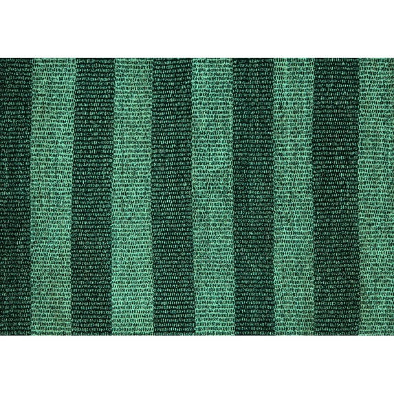 Ahgly Company Machine Washable Indoor Rectangle Oriental Turquoise Blue Modern Area Rugs, 6' x 9'