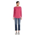 thumbnail image 2 of Time and Tru Women's Long Sleeve Boat Neck Top, Sizes XS-XXXL, 2 of 5