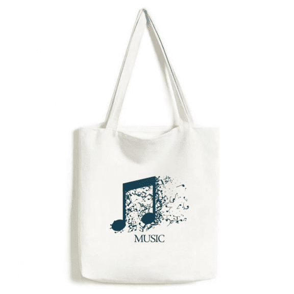 Flappg Blue Music Mim White Tote Canvas Bag Shopping Satchel Casual Handbag