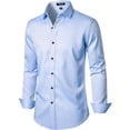 thumbnail image 3 of Camisa de vestir JEMITOP, elástica y sin arrugas, corte ajustado, azul XXXL, 3 of 6