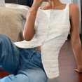 thumbnail image 4 of ZOELNIC Womens Vest Top Trendy Button Up Tank Tops Asymmetrical Y2k Going Out Top, S, 4 of 7