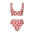 thumbnail image 5 of Daiia Strawberries Women's Bikini Set Two Piece Swimsuit High Waisted Bikini Adjustable Straps Bikini Perfect for Beach, Pool, and Summer Vacation-Small, 5 of 9