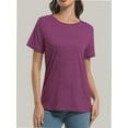 thumbnail image 5 of Womens Tops Short/Long Sleeve T-Shirts Fitted Crewneck Tee, 5 of 6