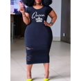 thumbnail image 2 of Lovelywholesale Women's Plus Size Queen Crown Print Ripped Dress, 2 of 4