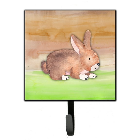 Carolines Treasures BB7410SH4 Rabbit Watercolor Leash or Key Holder Single Hook multicolor
