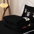 thumbnail image 5 of jejeloiu Cute Cartoon Cat Zipper Full Size Comforter Sets with Fitted Sheet and 2 Pillowcases Kids,Multi Color Kitten Print Zipper Bedding Set,Reversible,4-Piece, 5 of 7