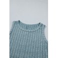 thumbnail image 6 of Western Style Mineral Wash Tank for Women – Beau Blue Ribbed Sleeveless Top, Casual Outdoor Summer Apparel, L, 6 of 10