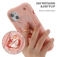 thumbnail image 5 of Double Ring Kickstand Case for iPhone 13 for Women Girls, Rugged Hybrid Heavy Duty 3 in 1 phone Case Soft Silicone Hard PC Full Armor Protective Case for iPhone 13, Rosegold, 5 of 6