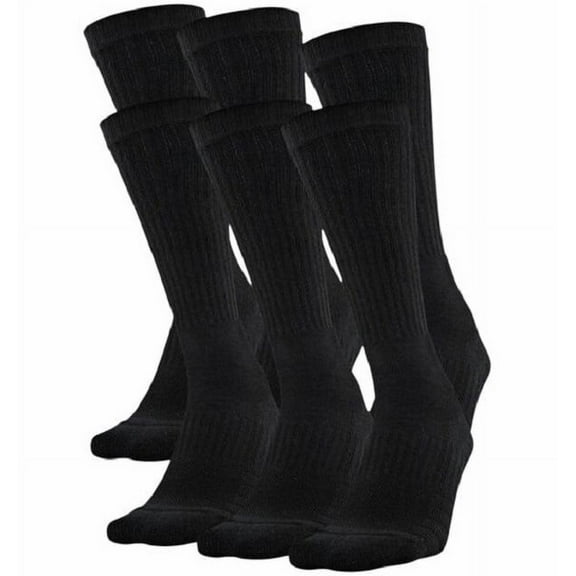 Under Armour 730-U6755P6-001 Black Men's Size 8-12 Lightweight Anti-Odor Socks
