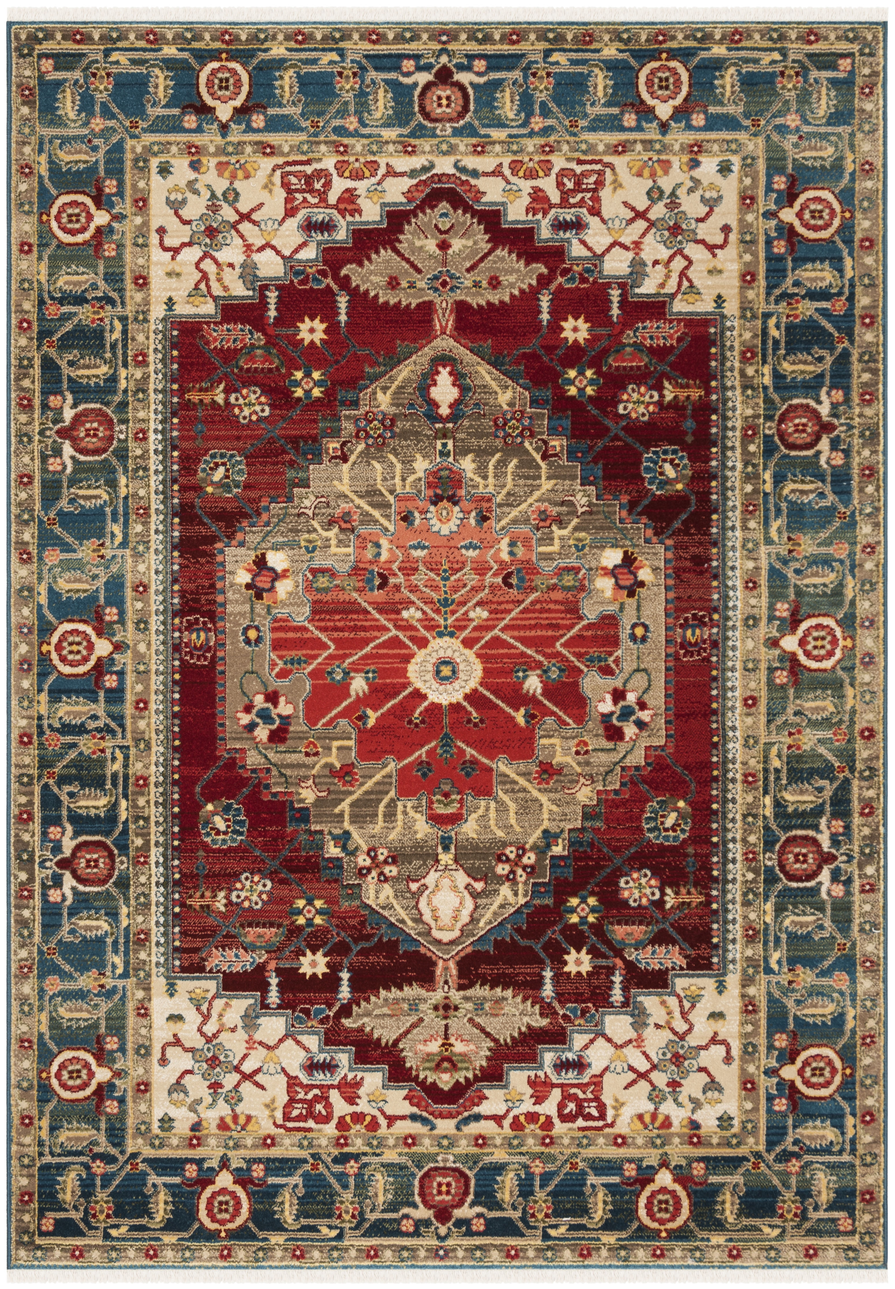 SAFAVIEH Kashan Jarrett Oriental Area Rug, Blue/Red, 8' x 10'